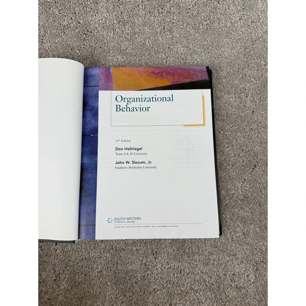 Organizational Behavior 13th Edition Textbook by Hellriegel Slocum